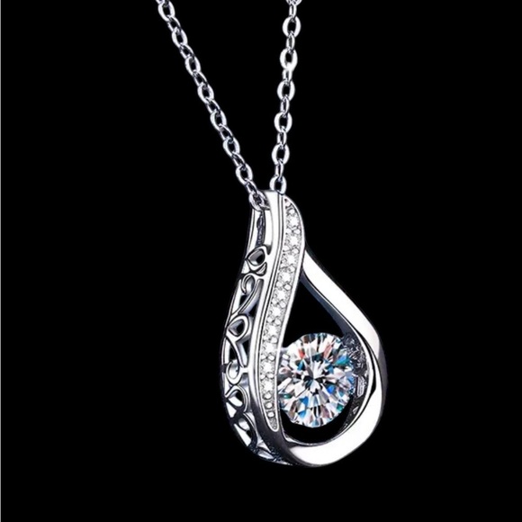 MOISSANITE Waterfall Pendant Necklace - Picture 2 of 7